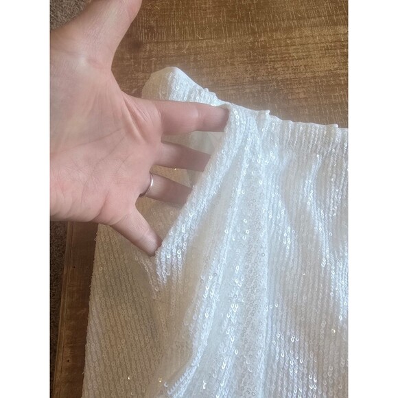 TRINA TURK SWIM White ldol Sequin Cover-Up Shorts With Pockets size XL - Picture 6 of 9